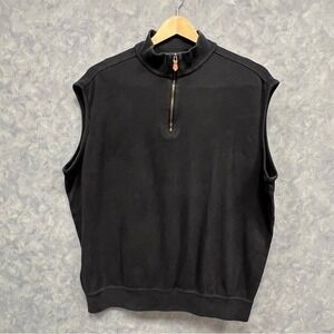 Polo Golf‎ Ralph Lauren Black Quarter Zip Vest Sleeveless Mens Sz XL